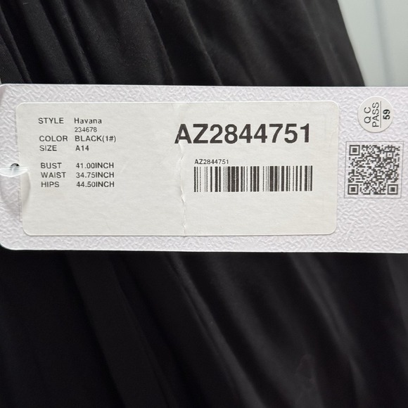 Azazie Havana Black Dress‎ SZ 14 NWT - Picture 7 of 13
